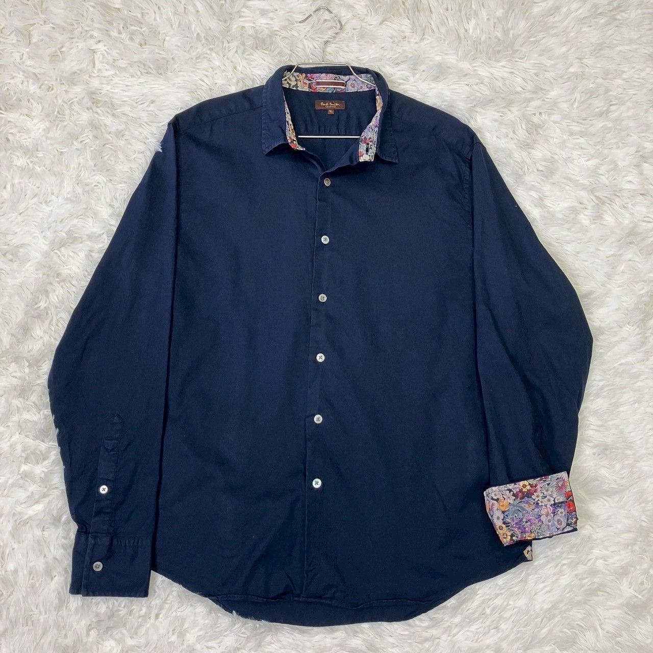 長袖シャツ 花柄 コットン 総柄