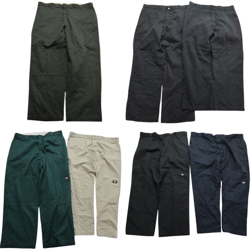 古着卸 まとめ売り ディッキーズ Dickies ダブルニー パンツ 7枚セット (メンズ 48 /44 /42 /40 ) ワーク ブラック 中古 古着 MY9915