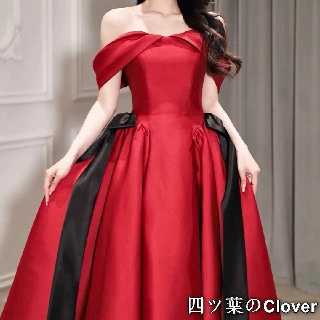 美品・未使用新品】バイカラーのリボンがオシャレなオフショル