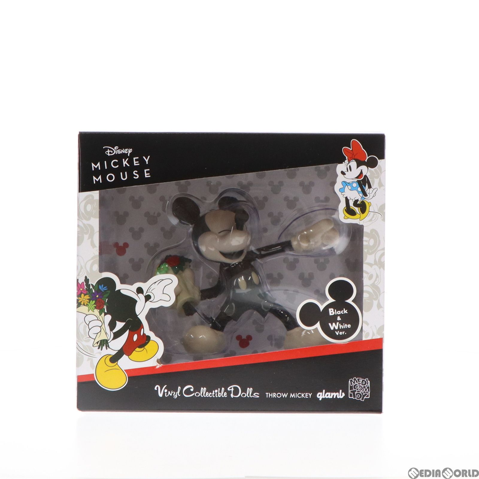 ヴァイナルコレクティブルドールズ No.346 VCD ミッキーマウス THROW MICKEY B&Wver. ディズニー 完成品 フィギュア  メディコム・トイ