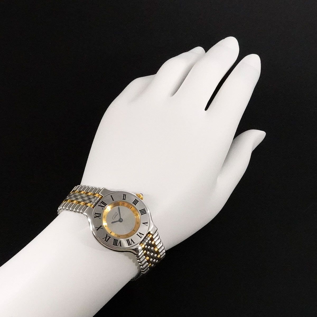 Cartierカルティエ マスト21 腕時計 レディース 革ベルト 動作未確認