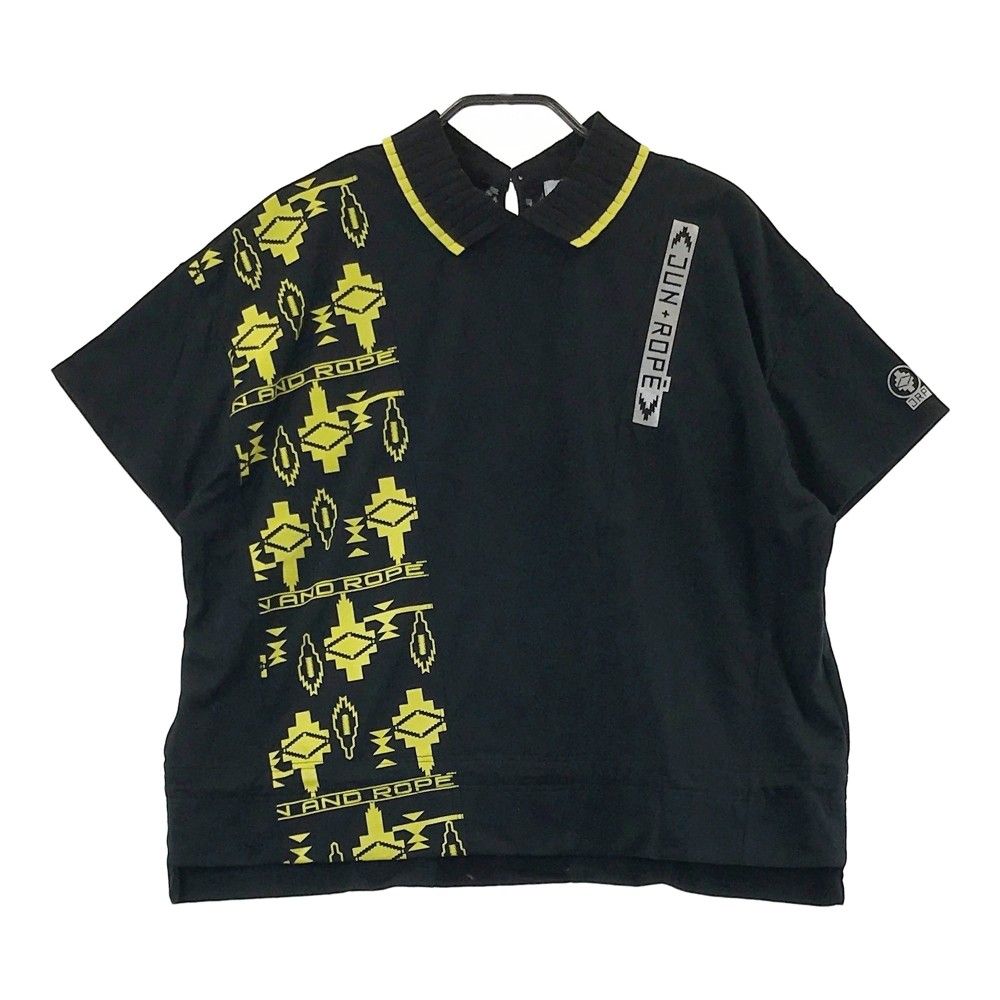 サイズ：M JUN&ROPE ジュン アンド ロペ ERM-11010 半袖襟付Tシャツ  ブラック系 [240101416591] ゴルフウェア レディース ストスト サイズ：L JUN&ROPE ジュン アンド ロペ ERM-11010 半袖襟付T