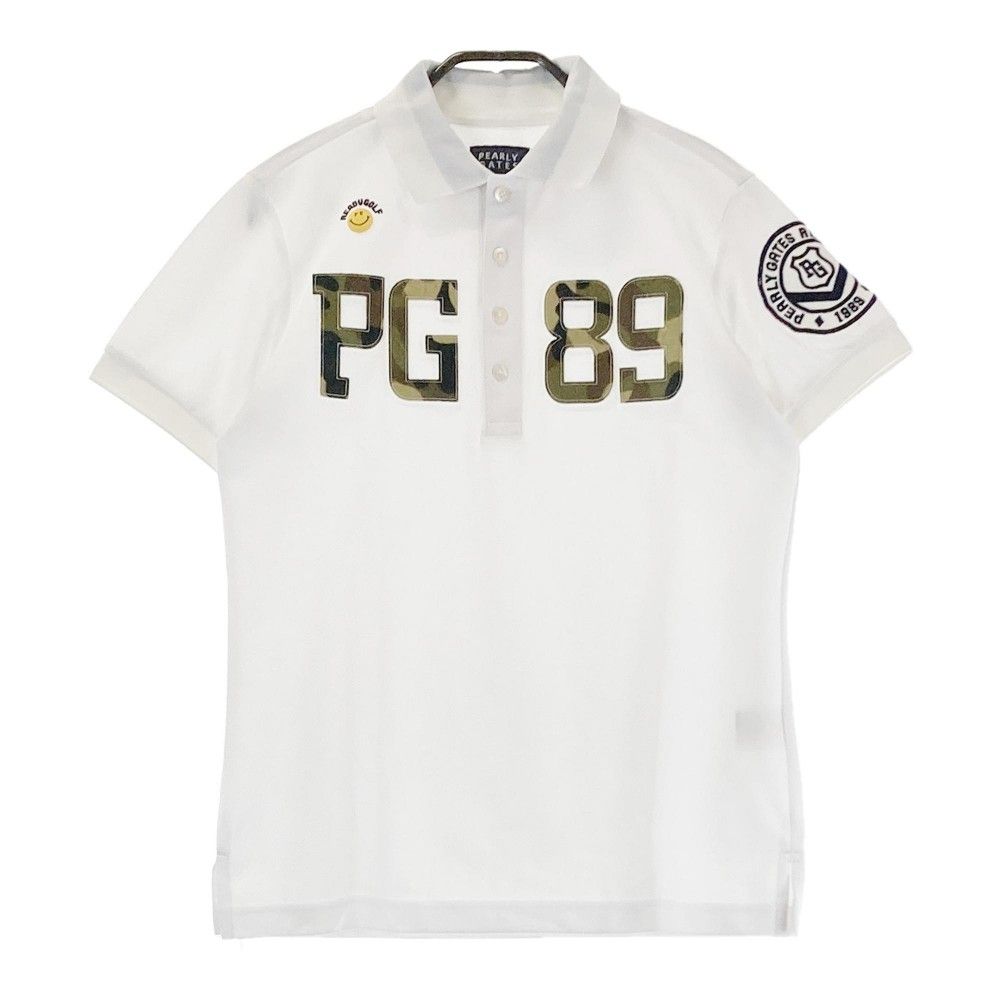 パーリーゲイツ ニコちゃん PG スマイル 89 ロゴ 鹿の子 ポロシャツ 3 PEARLY GATES - パーリーゲイツ ニコちゃん PG スマイル 89 ロゴ