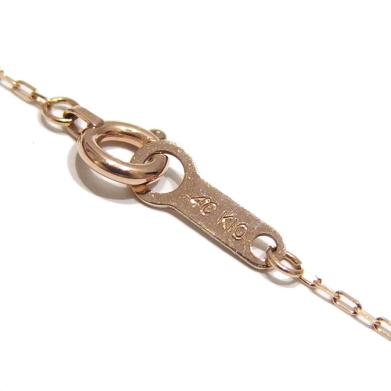 美品☆4℃ K10PG ピンクゴールド ハート ストーン ネックレス