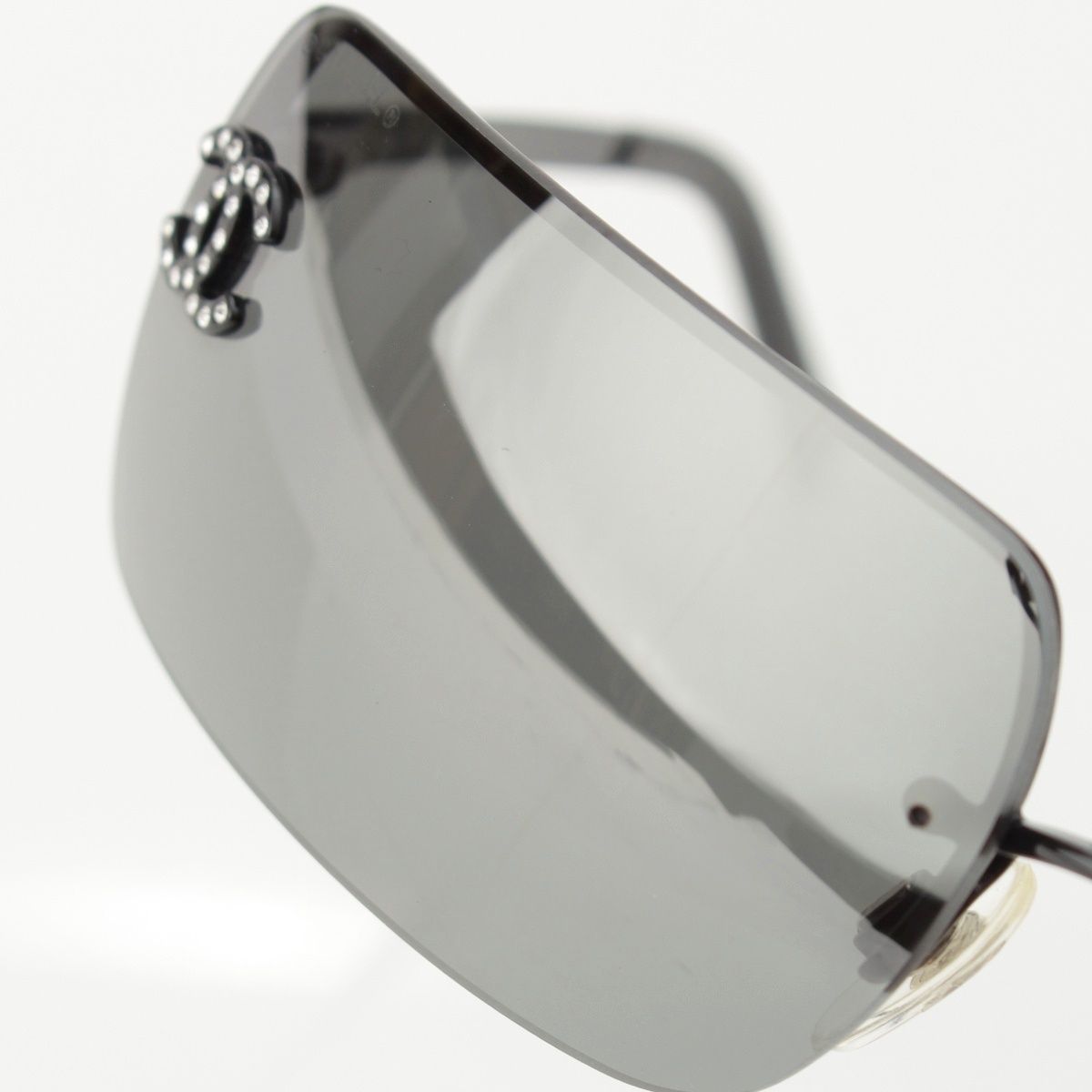 シャネル メタルフレーム ココマーク ストーン スクエア サングラス  