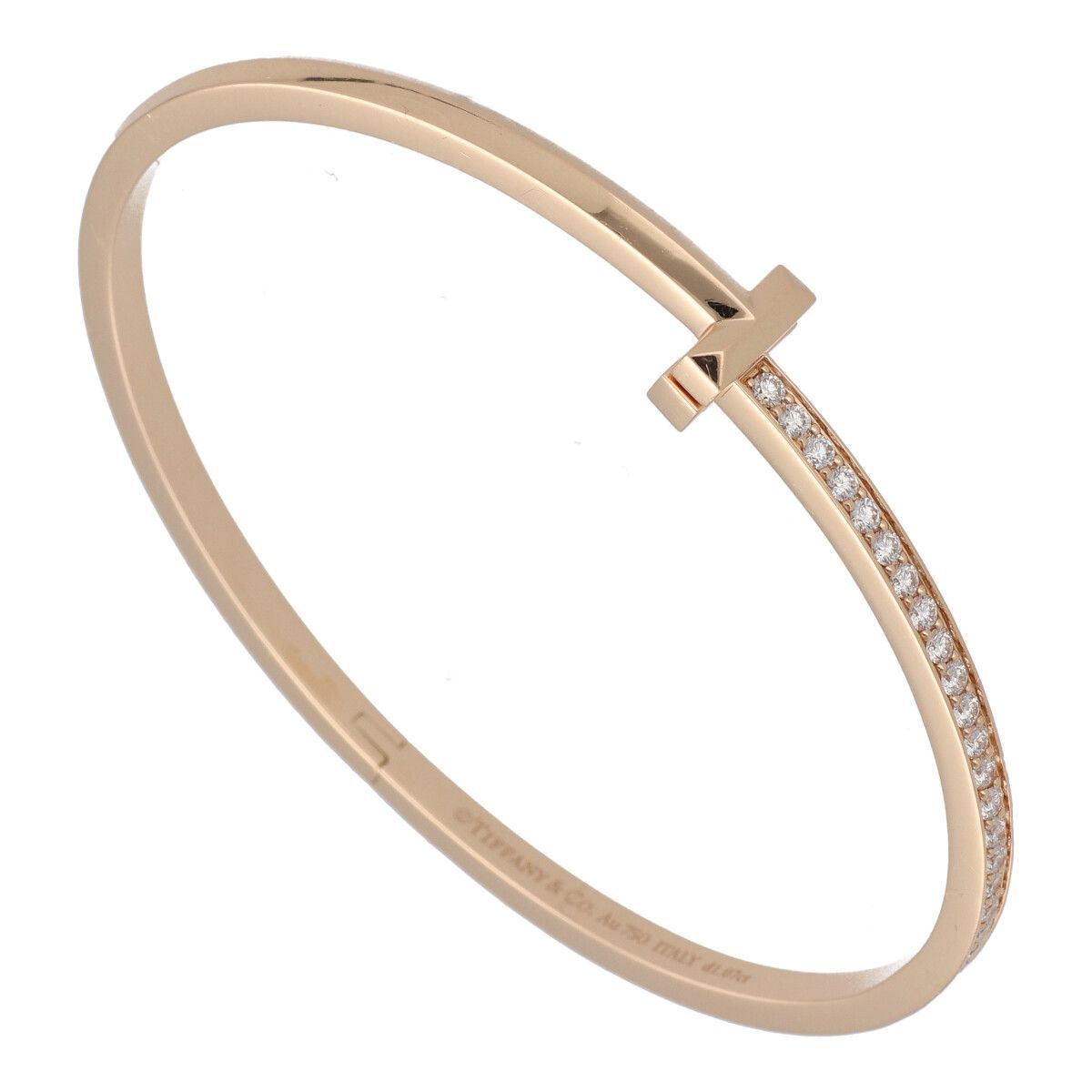 中古】 Tiffany ＆ Co. ティファニー Tワン ヒンジ バングル
