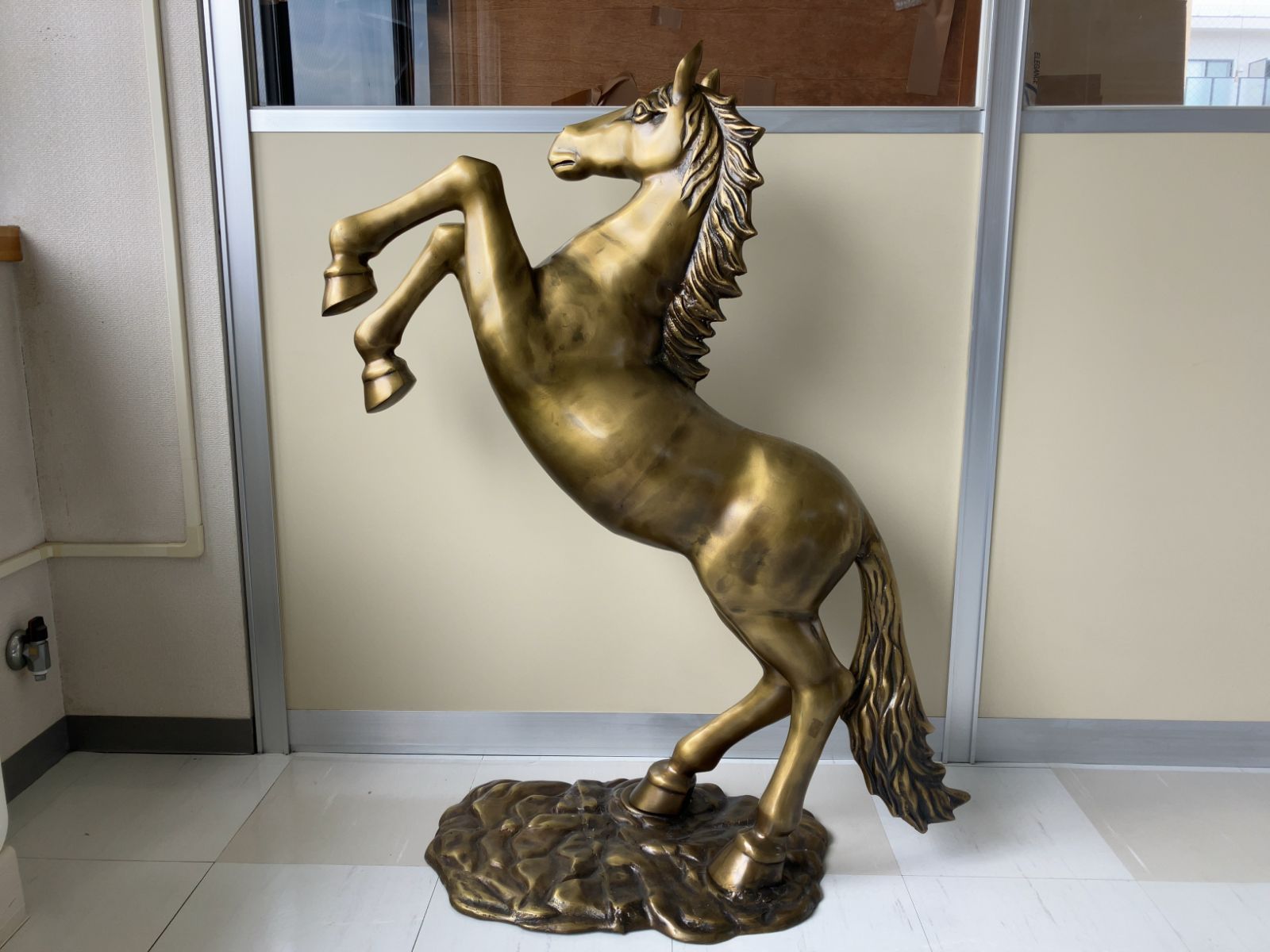 ヴィンテージ ペルー プカラ フォークアート ロバ 馬のオブジェ BRUNEL イタリア製 馬のオブジェ 重厚金属製 高級工芸置物