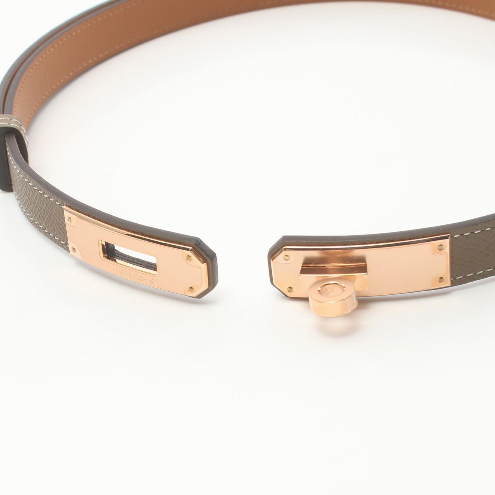 エルメス　ケリーベルト　エトゥープ HERMES エルメス ベルト ケリー18 エトゥープ/PGプレーテッド