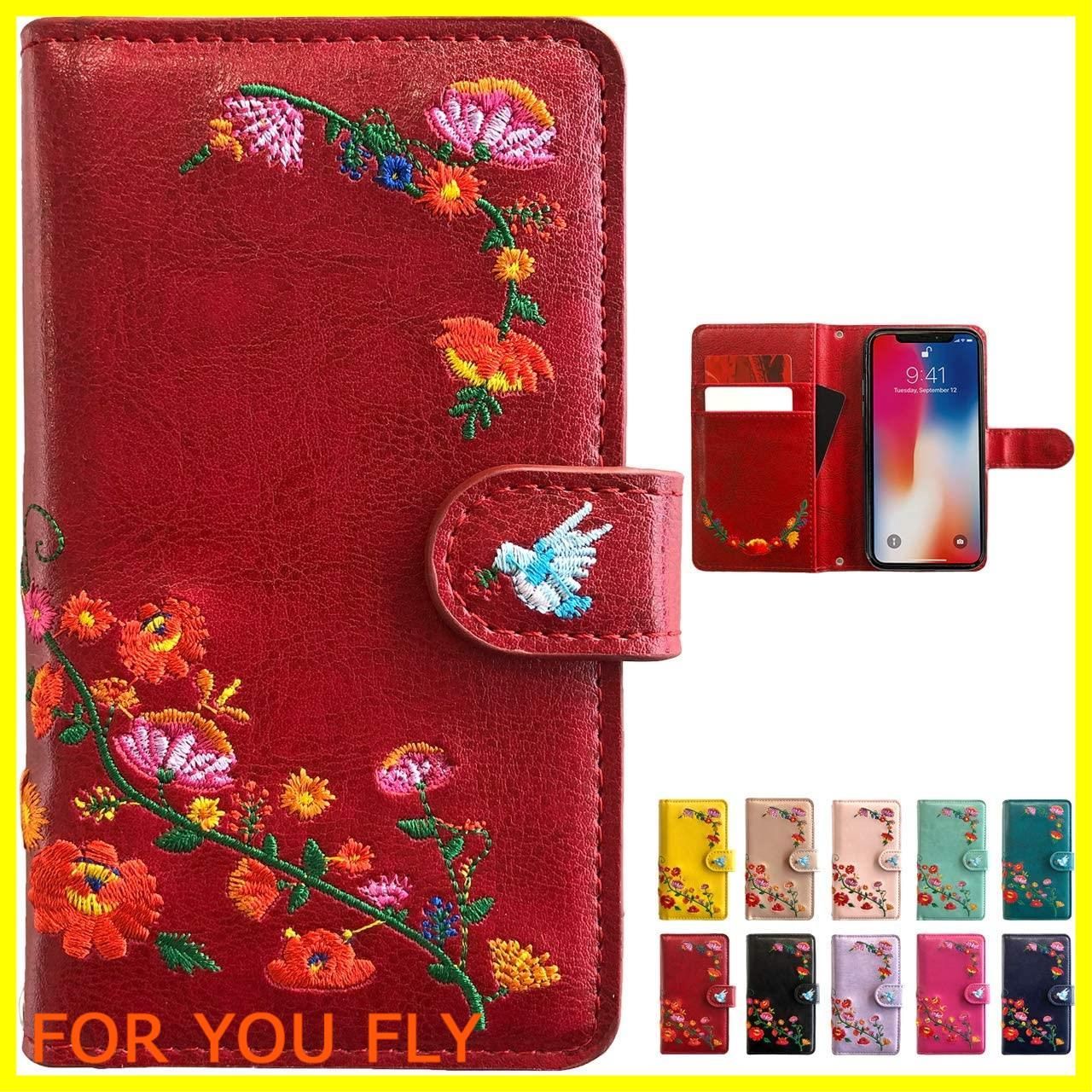 【人気商品】Google Pixel 3a 花刺繍 ケース カバー 手帳型 ケース カバー 【ローズレッド】 [内側黒TPU] Pixel3aケース Pixel3aカバー グーグル ピクセル3aケース ピクセル3aカバー GooglePixel3a 手帳 手帳