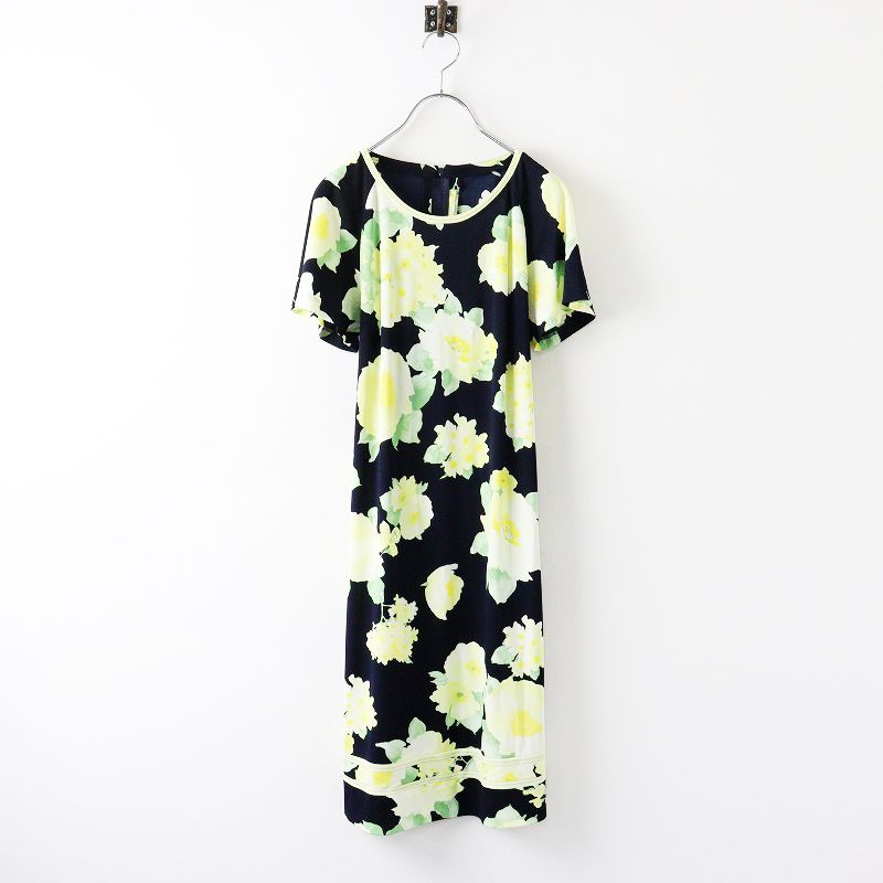 美品 レオナールファッション LEONARD FASHION カンカン素材 花