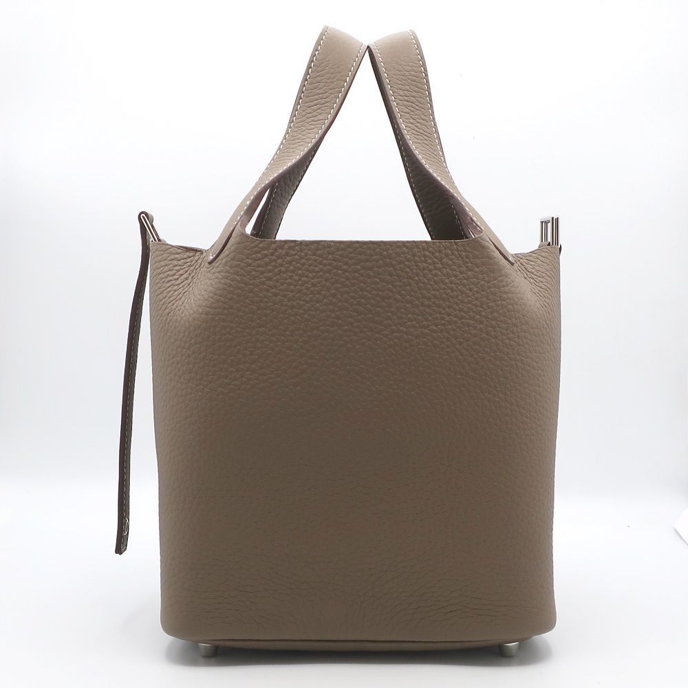 るう 新品同様 エルメス ピコタンロック PM 18エトゥープ×シルバー エルメス ピコタンロック18/PM エトゥープ トリヨンクレマンス