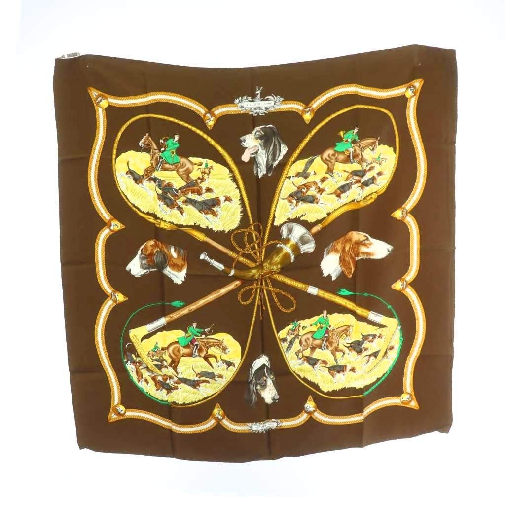 エルメス HERMES エルメス LE LAISSER COURRE 狩猟 犬 スカーフ