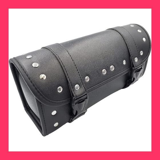 【スタッフおすすめ！】VISPREA ツールバッグ サドルバッグ バイクバッグ サイドバッグ バイク汎用 3L PUレザー オートバイツールポーチ ツーリング用 工具/小物入れ ブラックアメリカンツー