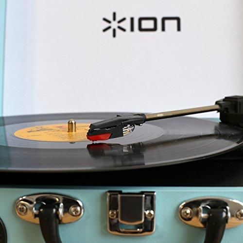 単品_ブルー ION Audio ポータブルレコードプレーヤー スーツケース型