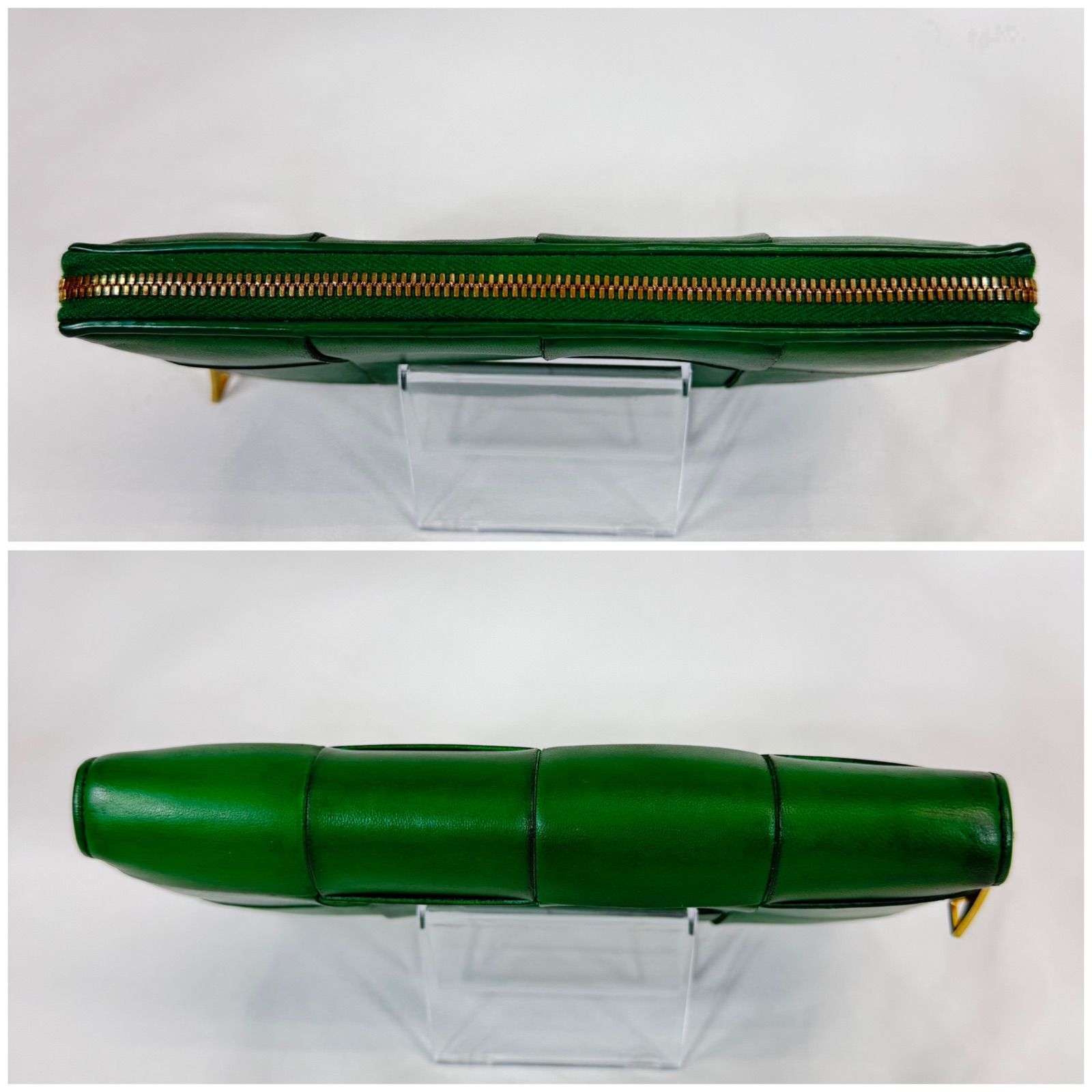 希少✨ボッテガヴェネタ 長財布 ラウンドファスナー カセット レザー グリーン ボッテガヴェネタ カセット ラウンドジップ 長財布 グリーン 緑