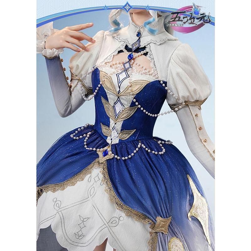 【新品未使用】原神　フォカロルス　基萌　Mサイズ＋三分妄想　ウィッグ　フルセット 三分妄想 原神 コスプレ 水神 フォカロルス 神Ver ウィッグ