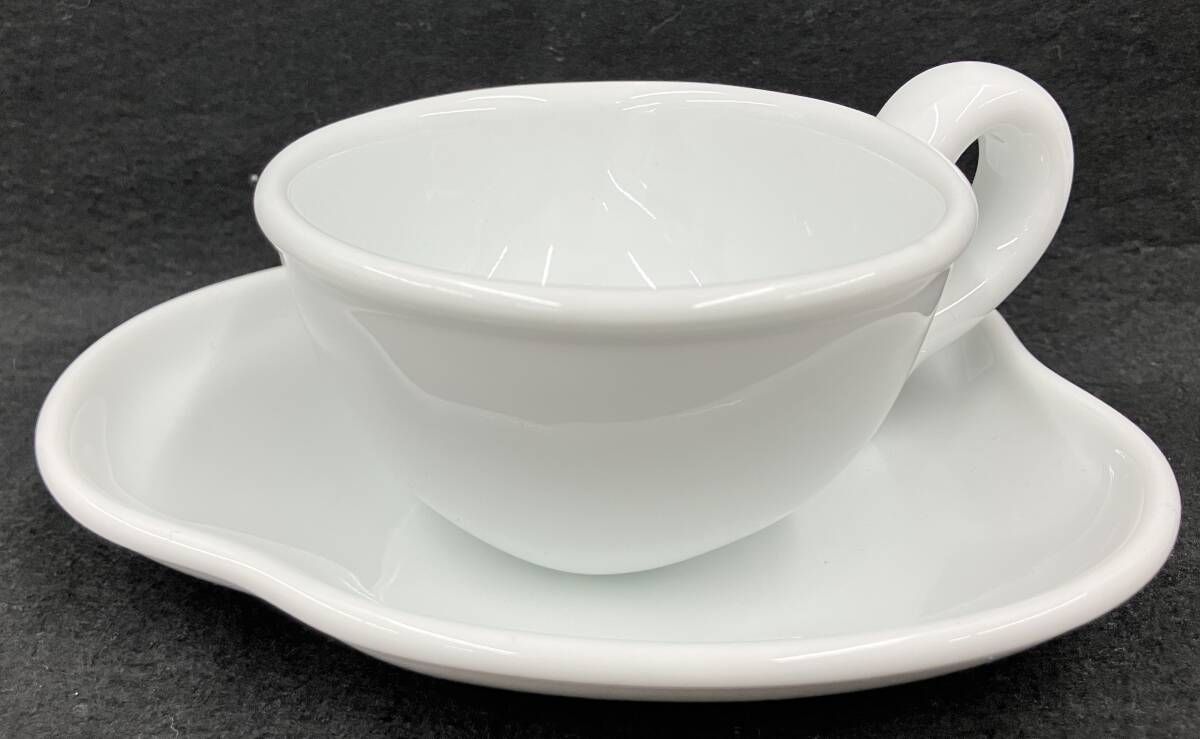 き 深川製磁 カプチーノ碗皿 1客 白磁 3409-135