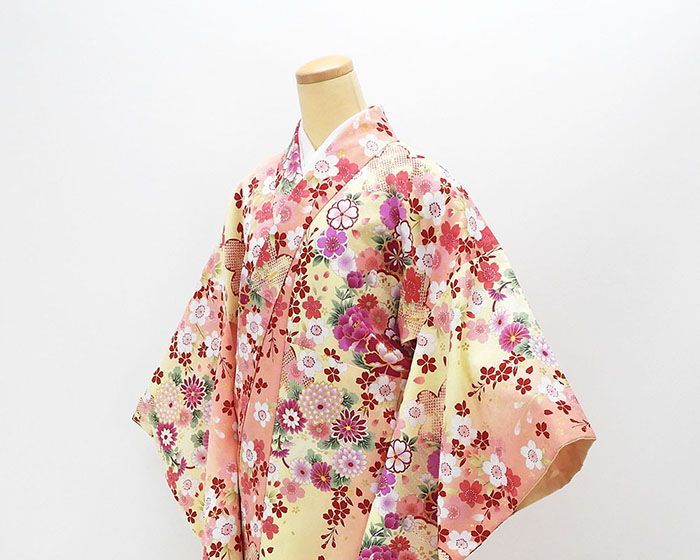 平和屋着物□豪華振袖 孔雀花文 暈し染め 金銀彩 正絹 逸品 BAAN0087hv