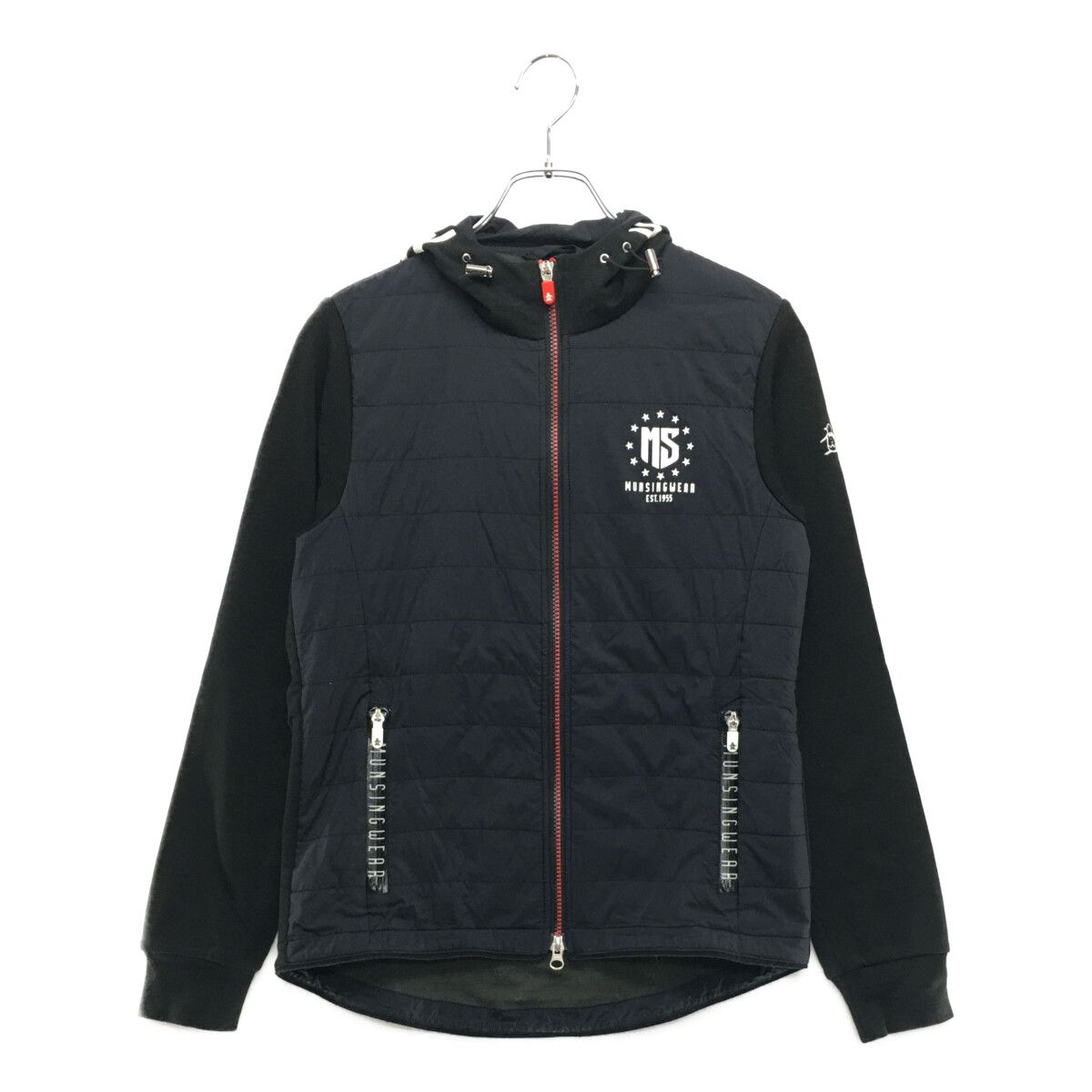 中古 レディース マンシングウェア Munsing wear ブルゾン L 紺×黒