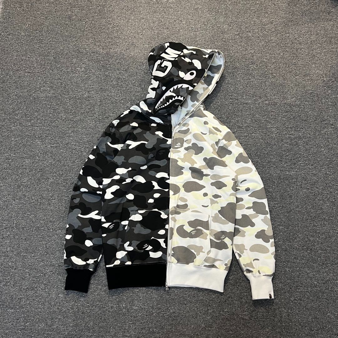 A BATHING APE アベイシングエイプ 長袖 Sharkシャークパーカー 男女兼用 グレー