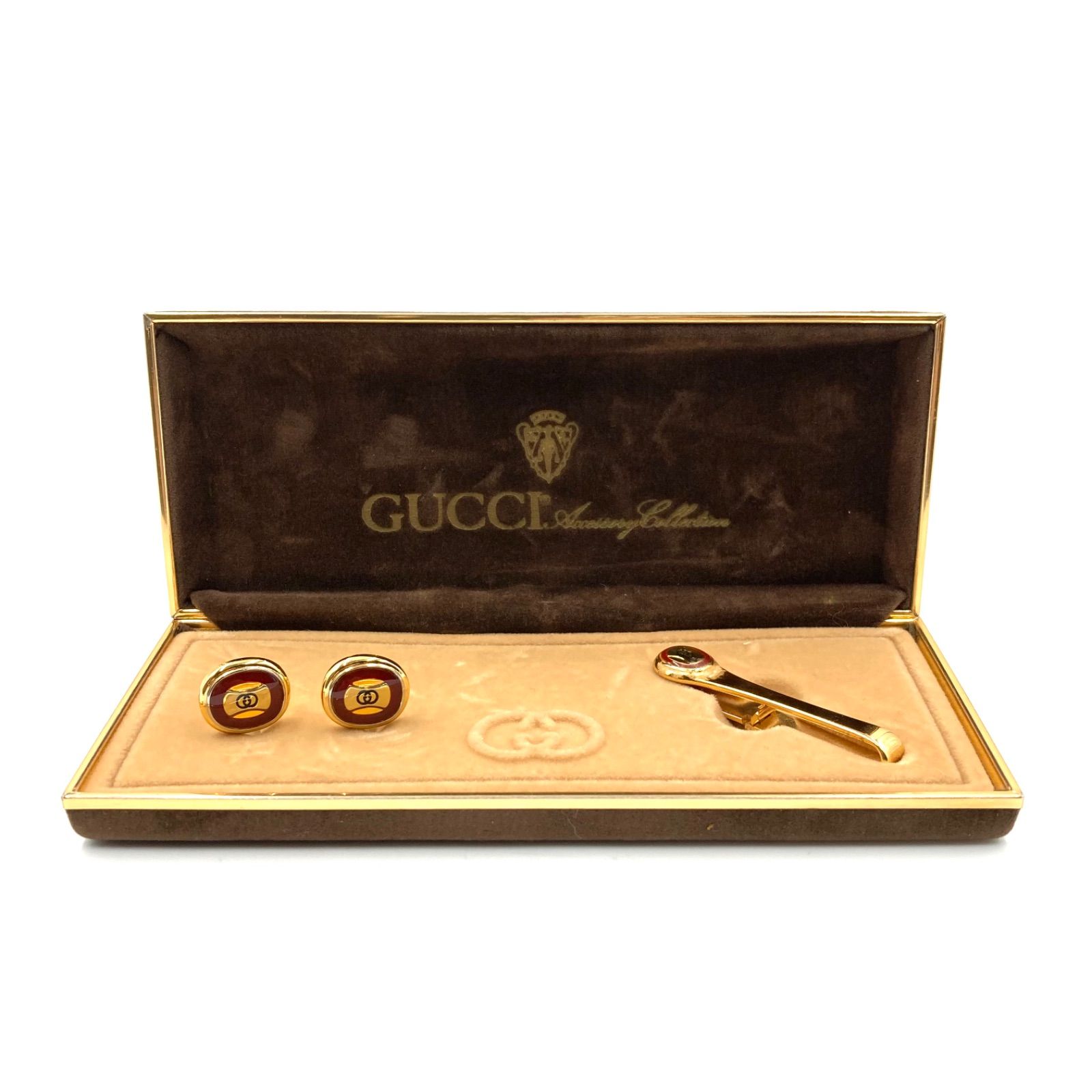 GUCCI アクセサリーコレクション　カフリンクス　ネクタイピン 　GGロゴ GUCCI アクセサリーコレクション カフリンクス ネクタイピン GGロゴ