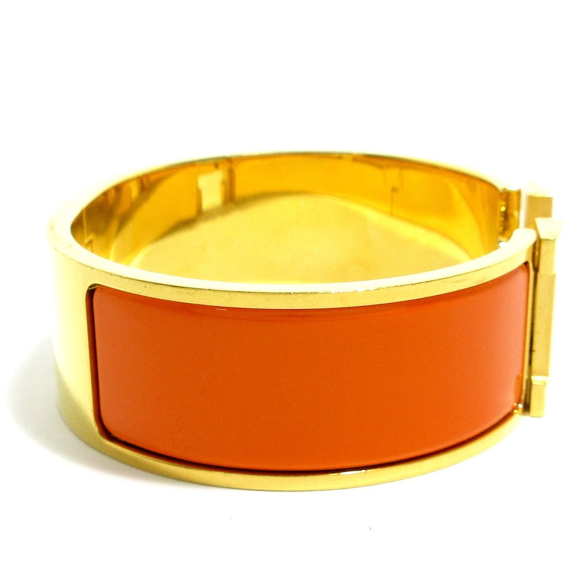 HERMES(エルメス) バングル美品 クリック・クラックH 金属素材 ゴールド×オレンジ - メルカリ