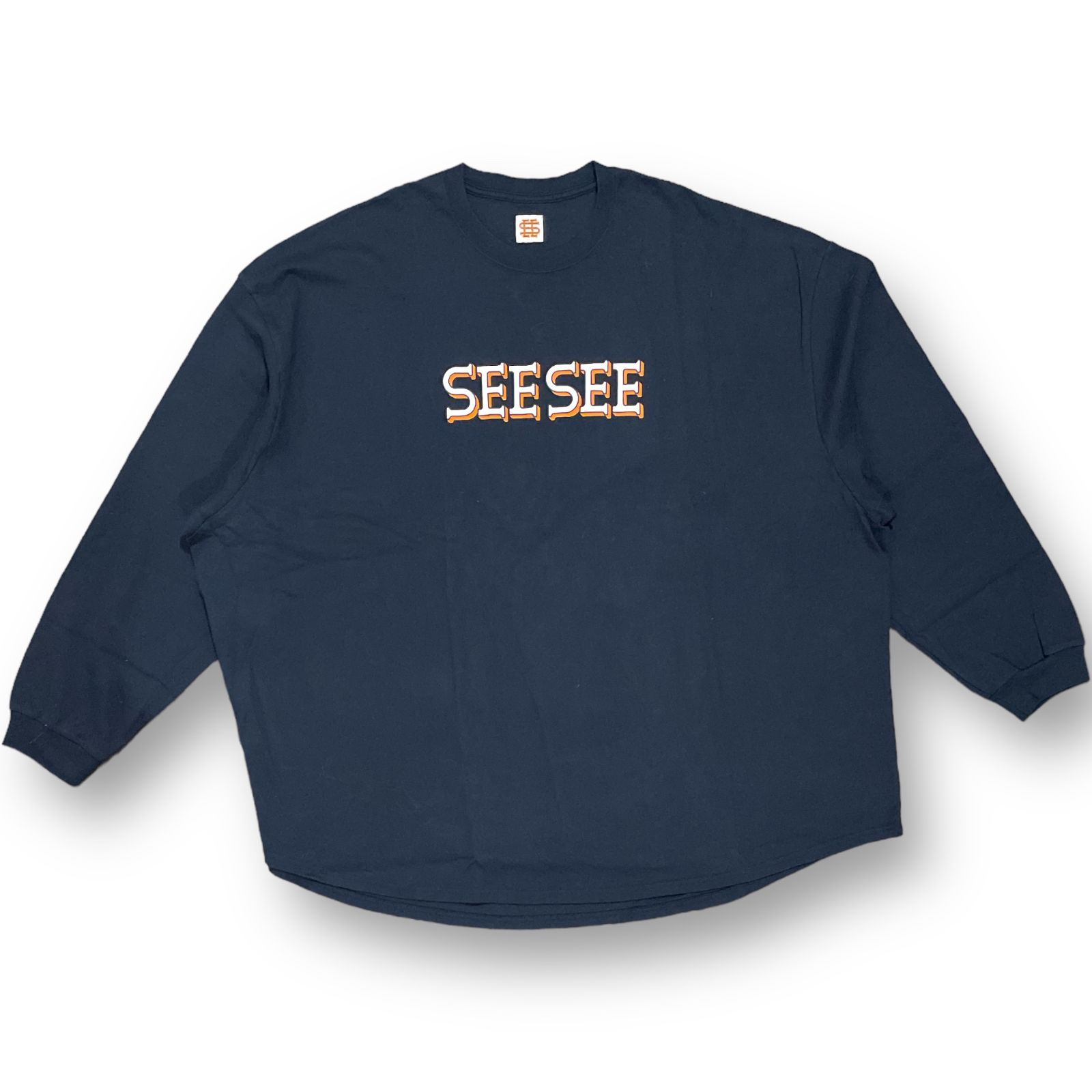 美品 新品 SEESEE プリント クルーネック カットソー Tシャツ シーシー