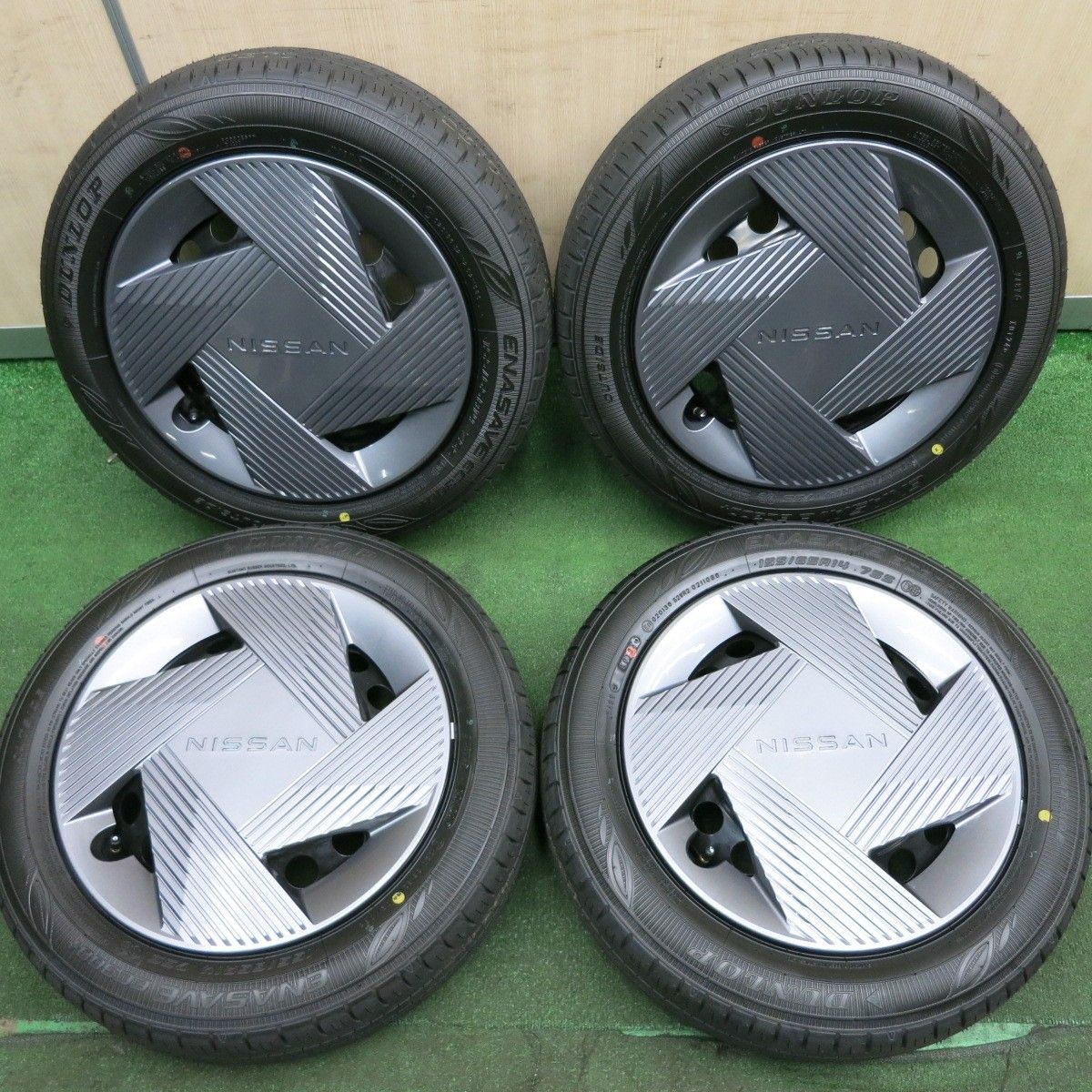 *送料無料* 新車外し！24年日産 ルークス 純正 スチール 155/65R14 ダンロップ エナセーブ EC300+ 14インチ PCD100/4H4042101HAノ