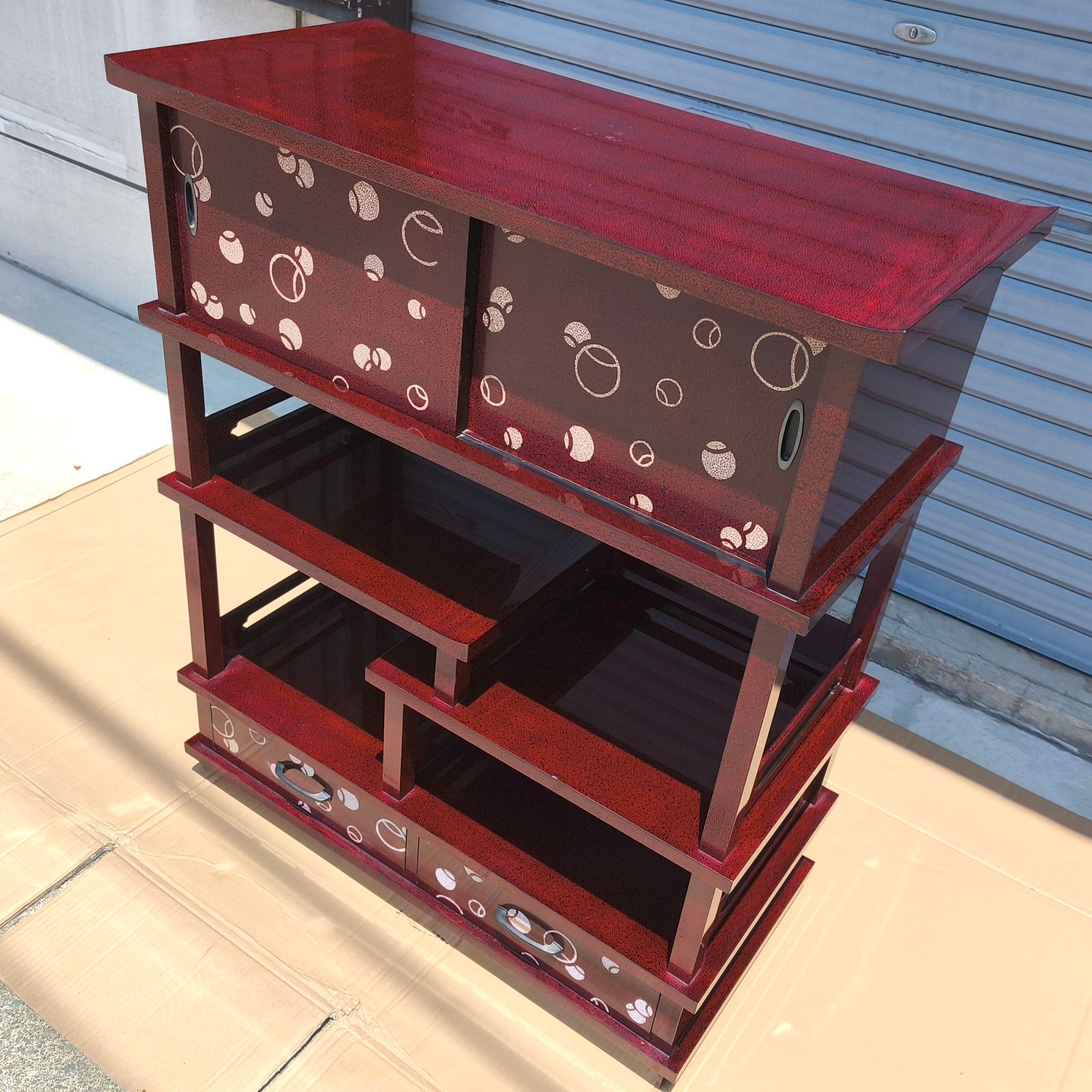 津軽　七々子塗　茶櫃　むらた工芸 津軽 七々子塗 茶櫃 むらた工芸