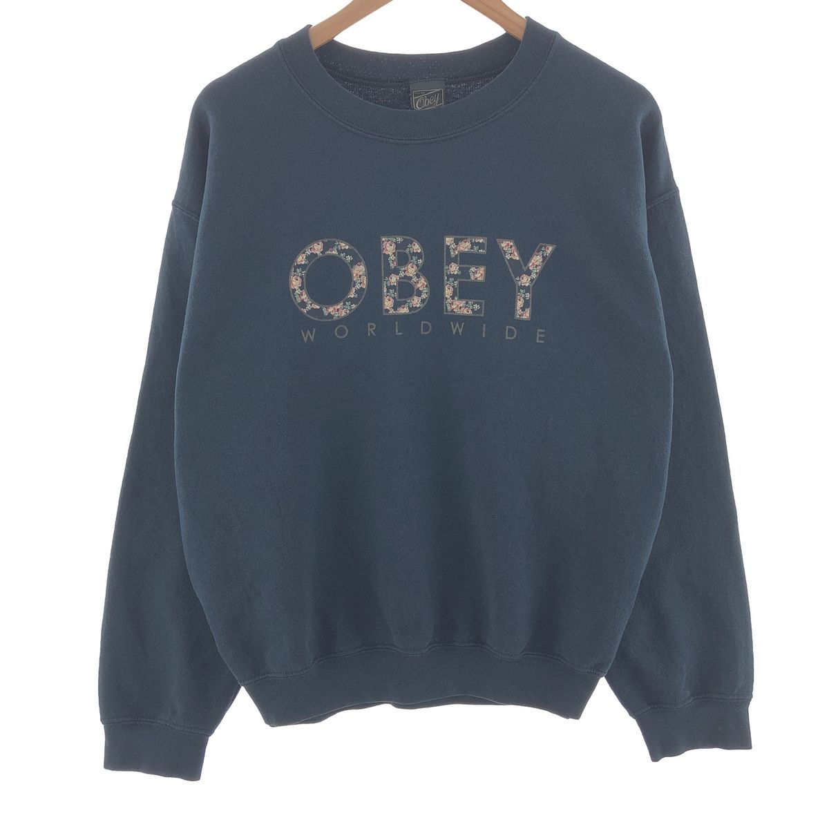 古着 Obey プリントスウェットシャツ トレーナー メンズM /taa002582 【中古】/taa002582