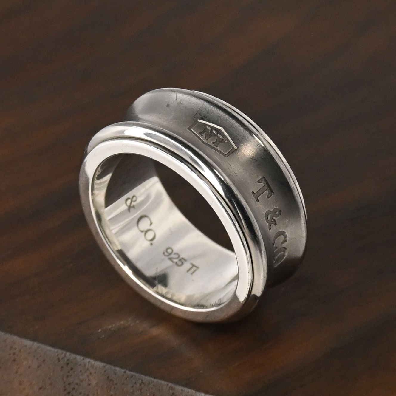 研磨済】TIFFANY＆Co. ナロー チタン リング 7号 シルバー925