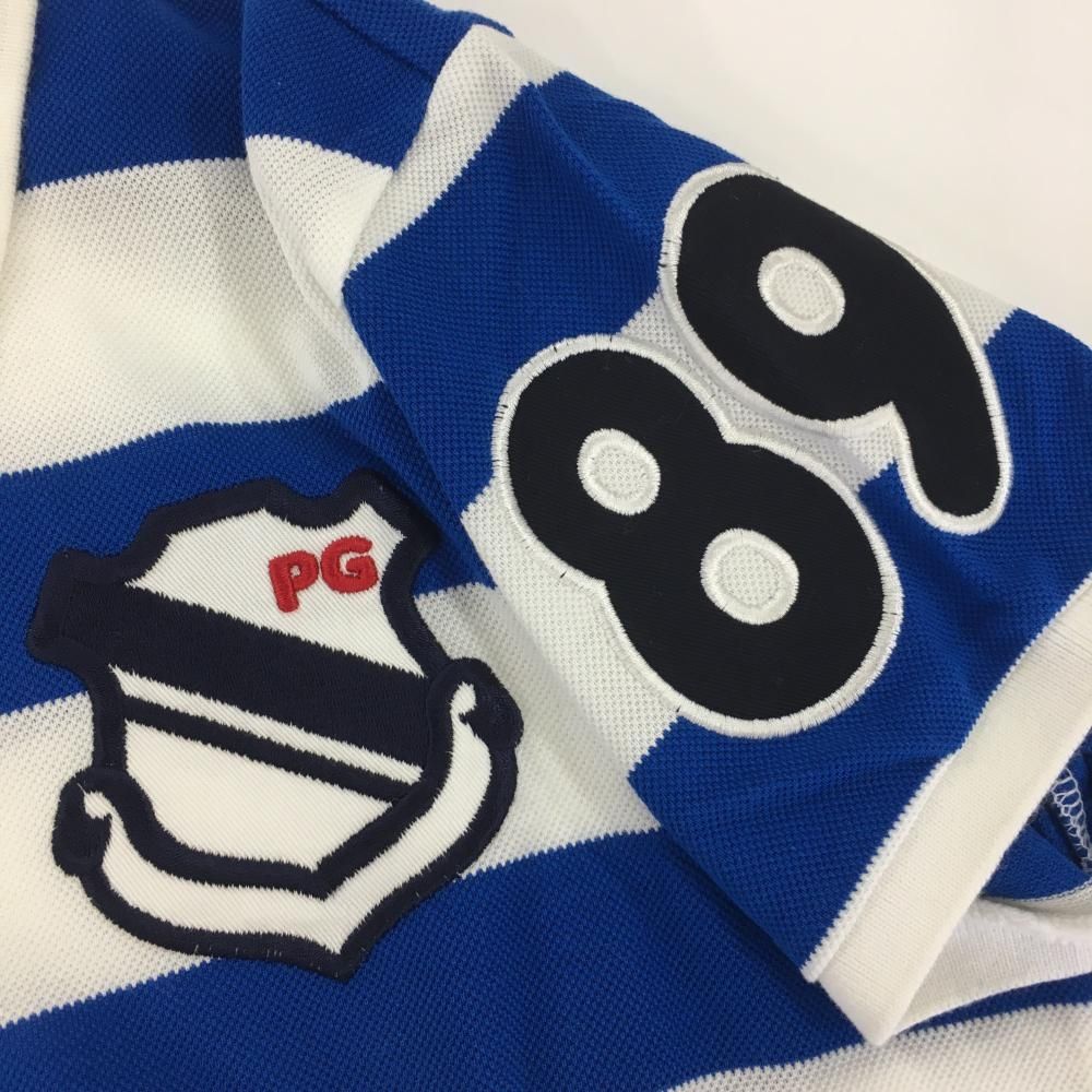 ☆特価☆パーリーゲイツ 半袖ポロシャツ ブルー×白 ボーダー