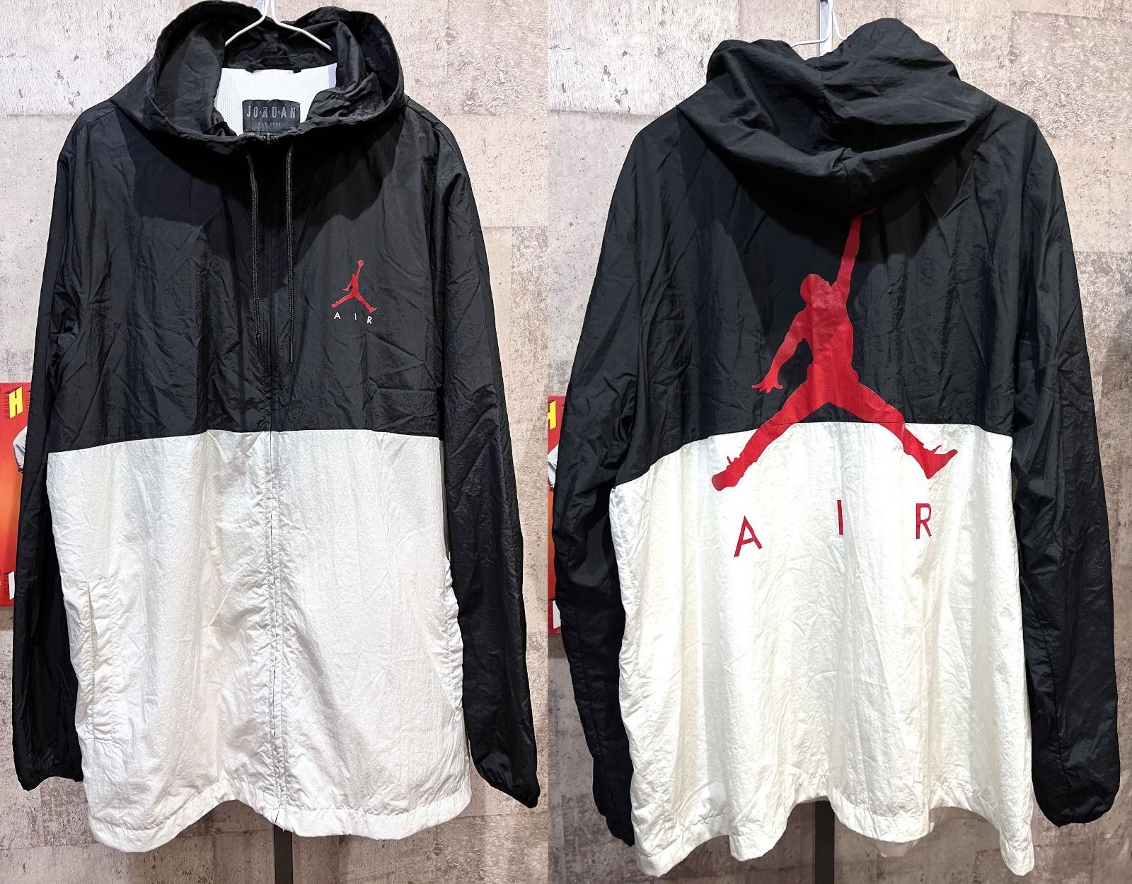 AIR JORDAN ビッグロゴ ナイロン パーカー L エアジョーダン