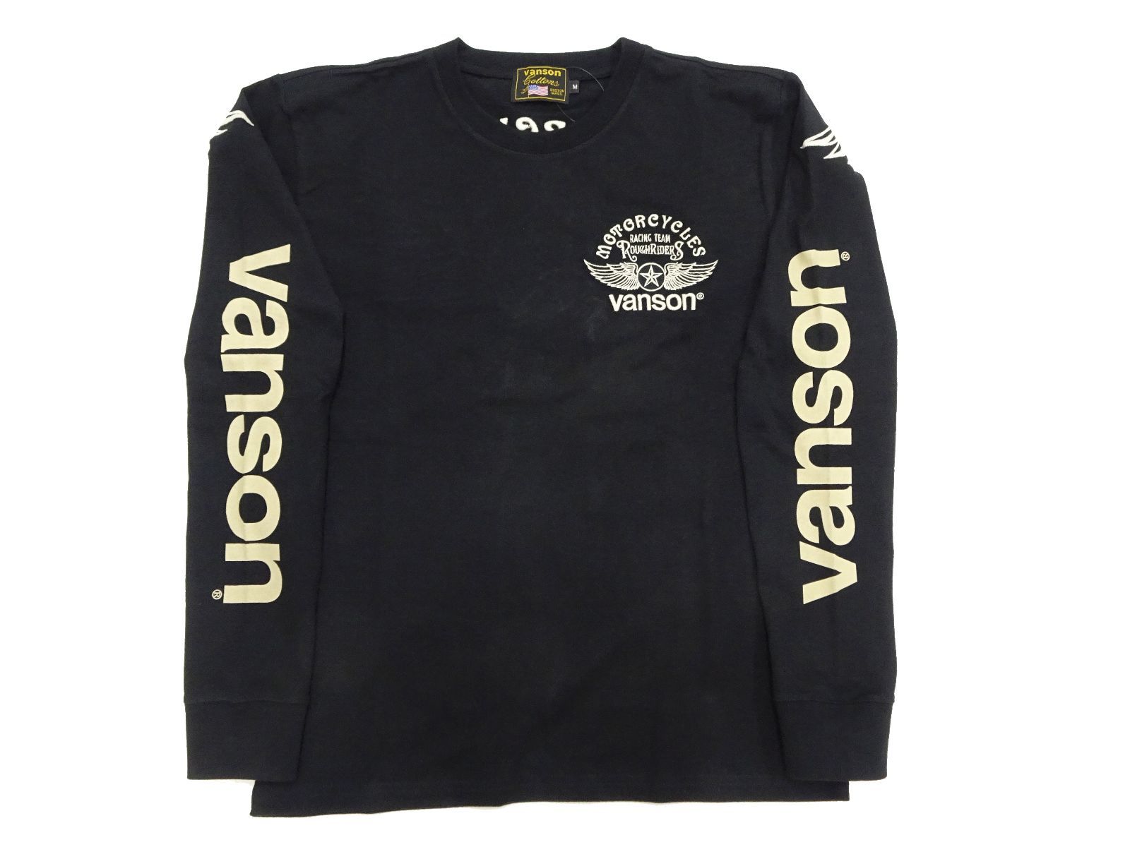 新品バンソンvanson✖️スターウイング✖️長袖Tシャツ✖️インパクト　XXL VANSON バンソン ウイングスター 柄 刺繍 天竺 長袖 Tシャツ