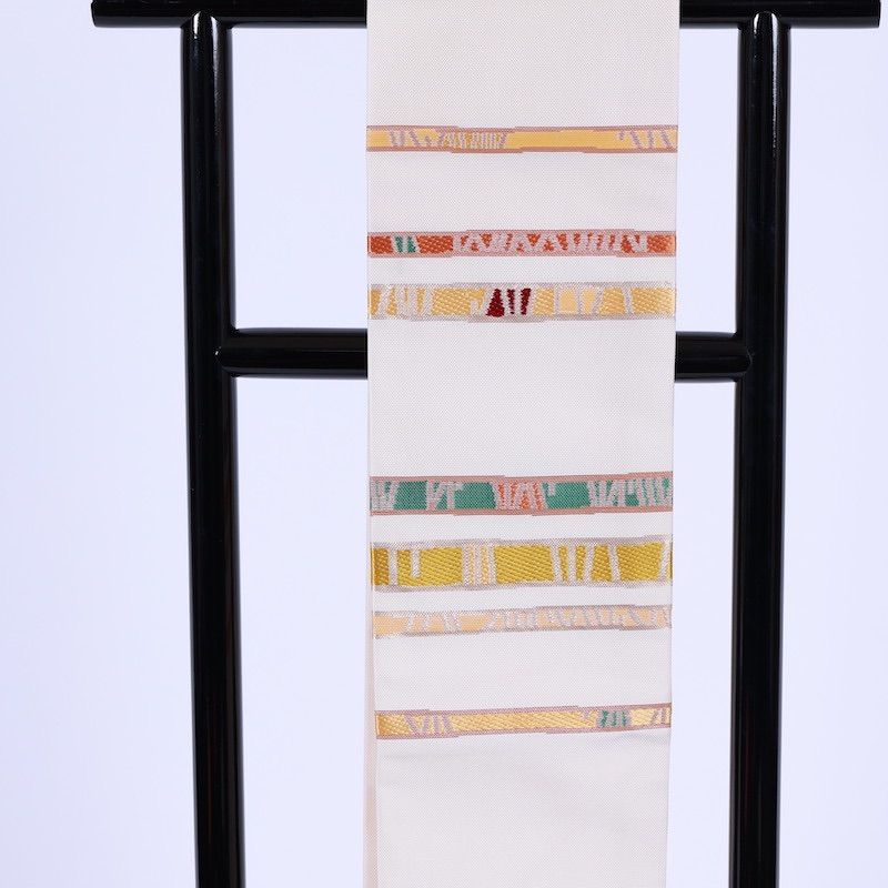 新品・未使用品　帯　名古屋帯　龍村美術　白　矢羽　錦　／724 新品・未使用品 帯 名古屋帯 龍村美術 白 矢羽 錦 ／724 - メルカリ
