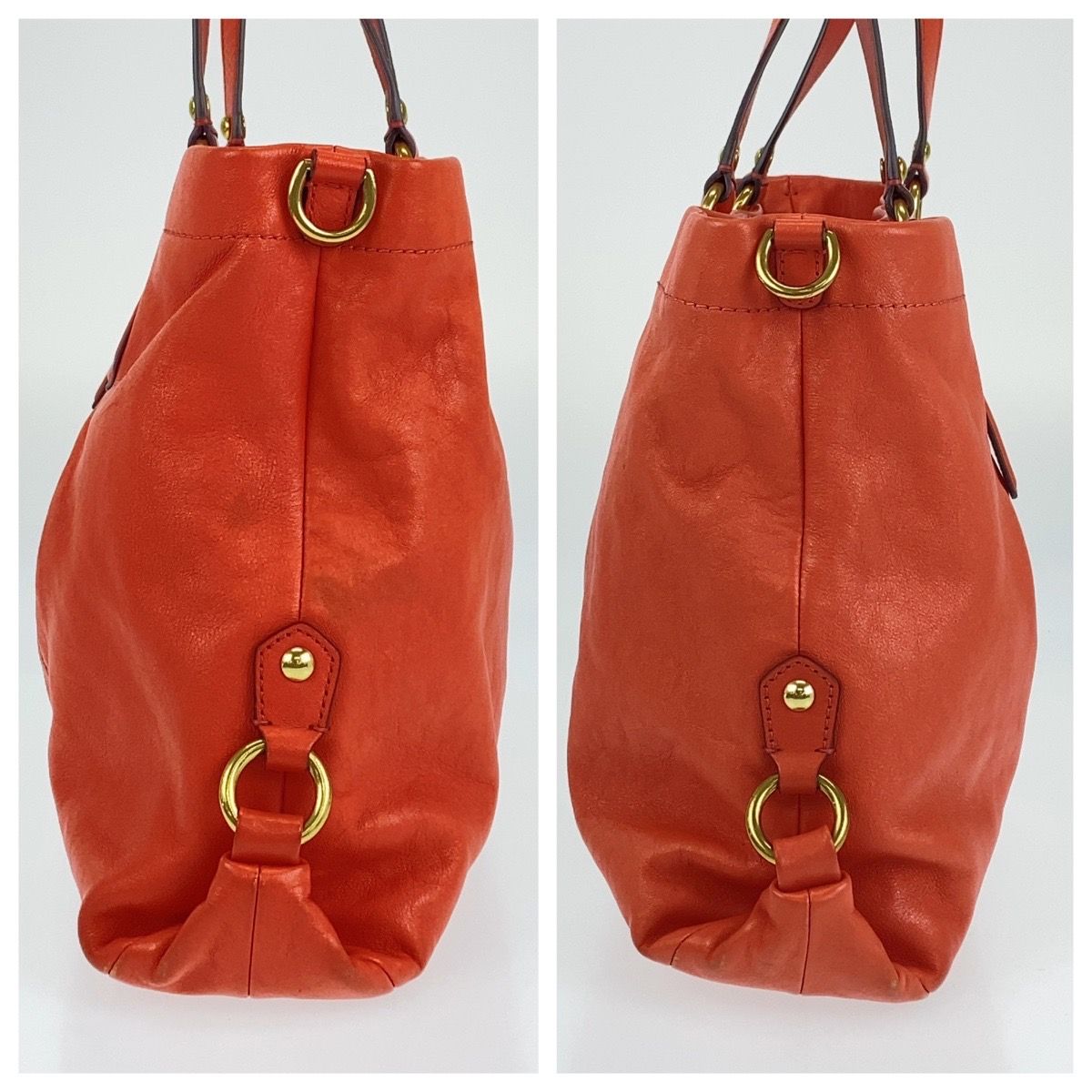COACH コーチ オレンジ ゴールド レザー F19243 2wayショルダーバッグ 