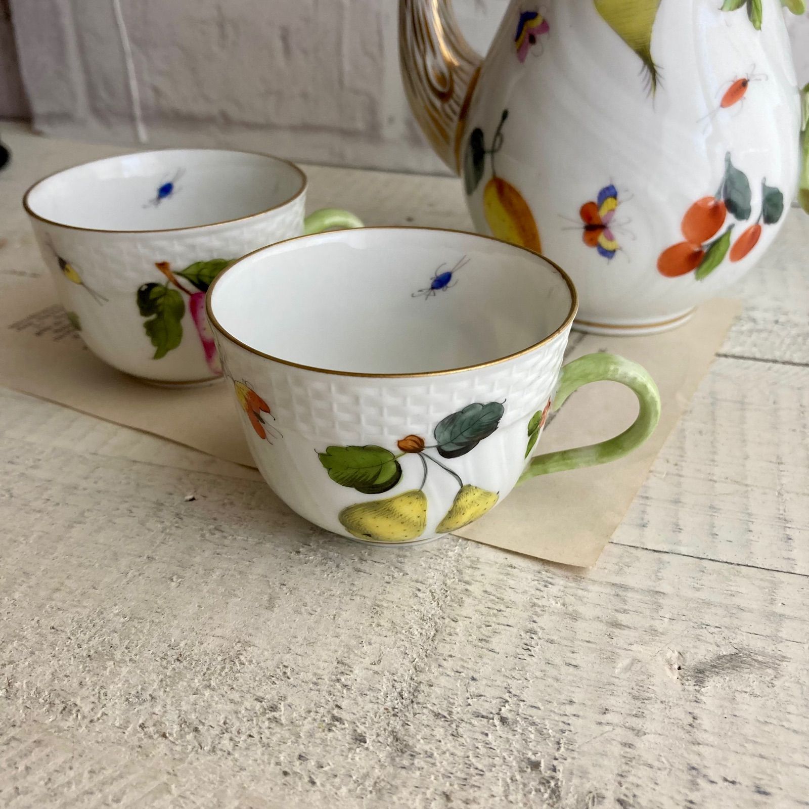 □ブロカント□HERENDヘレンド コーヒーポット&カップS2セット □ブロカント□HERENDヘレンド コーヒーポット&カップS2セット