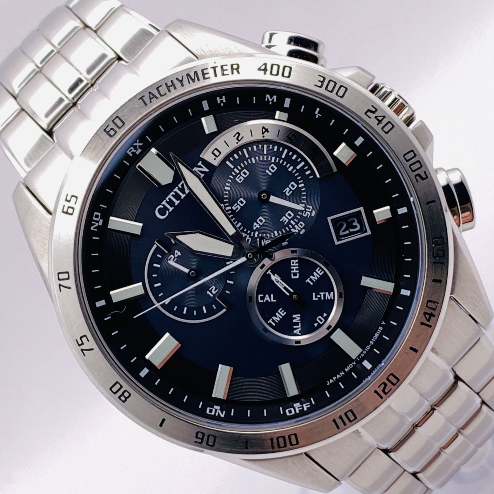 T146）良品 稼動品 CITIZEN シチズン 電波ソーラー ECO-DRIVE クロノグラフ AT3000-59L E610-S074321 人気  時計 メンズ ユニセックス - メルカリ