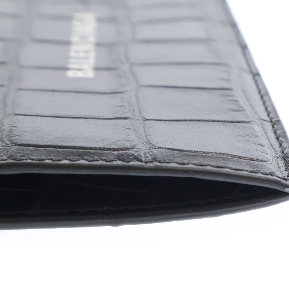 中古】 Balenciaga バレンシアガ レザー 型押しクロコ フォン