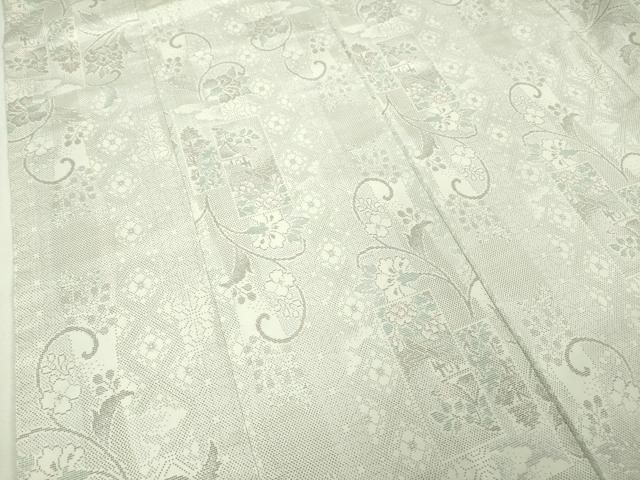 平和屋本店■極上　伝統工芸士　丸野勝寛　白井清道　本場大島紬　白大島　花唐草文　丸宮織物謹製　証紙付き　逸品　DZAA4969kh5 平和屋本店□極上 伝統工芸士 丸野勝寛 白井清道 本場大島紬 白大島 花