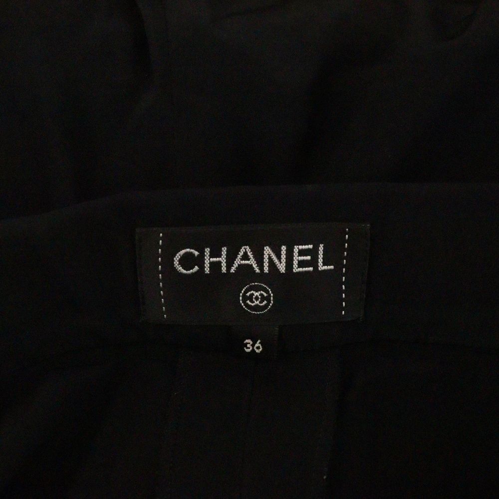 CHANEL (シャネル) Capri Side Ruffle Pants ラインストーン ココ  