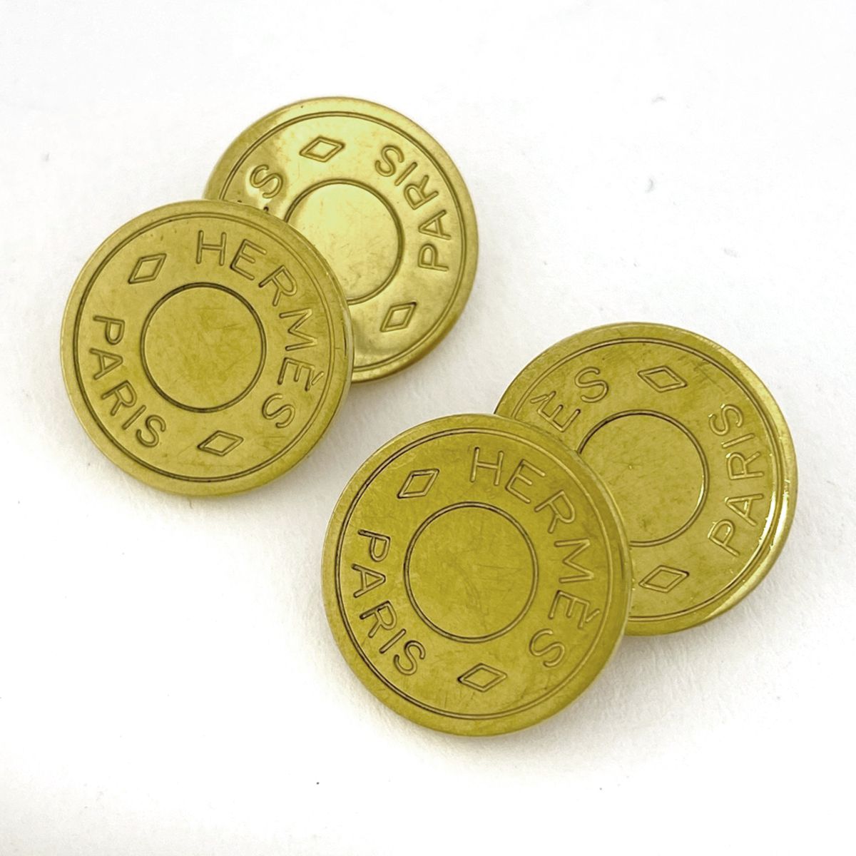 【良品】【エルメス】HERMES カフス セリエ ゴールドカラー 紳士 小物 良品エルメスHERMES カフス セリエ ゴールドカラー 紳士 小物 エルメス