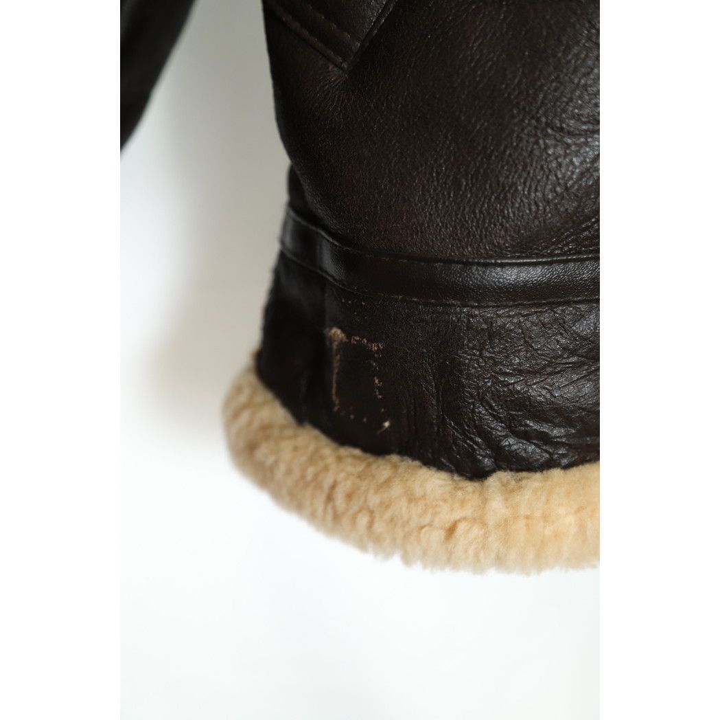 80S STUSSY B-3 MOUTON LEATHER JACKET/XXL - メルカリ