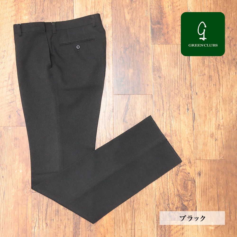 秋冬|GREENCLUBS|88cm|ノータック スラックス パンツ アジャスター付き 楽ちん ウォッシャブル イージーケア メンズ 紳士 グリーンクラブ |黒|ブラック|mb381|