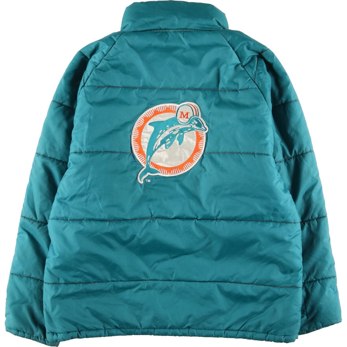 90's FAMEDAY NFL マイアミ・ドルフィンズ ジャケット NFL マイアミ・ドルフィンズ 90s フルジップ 中綿ブルゾン