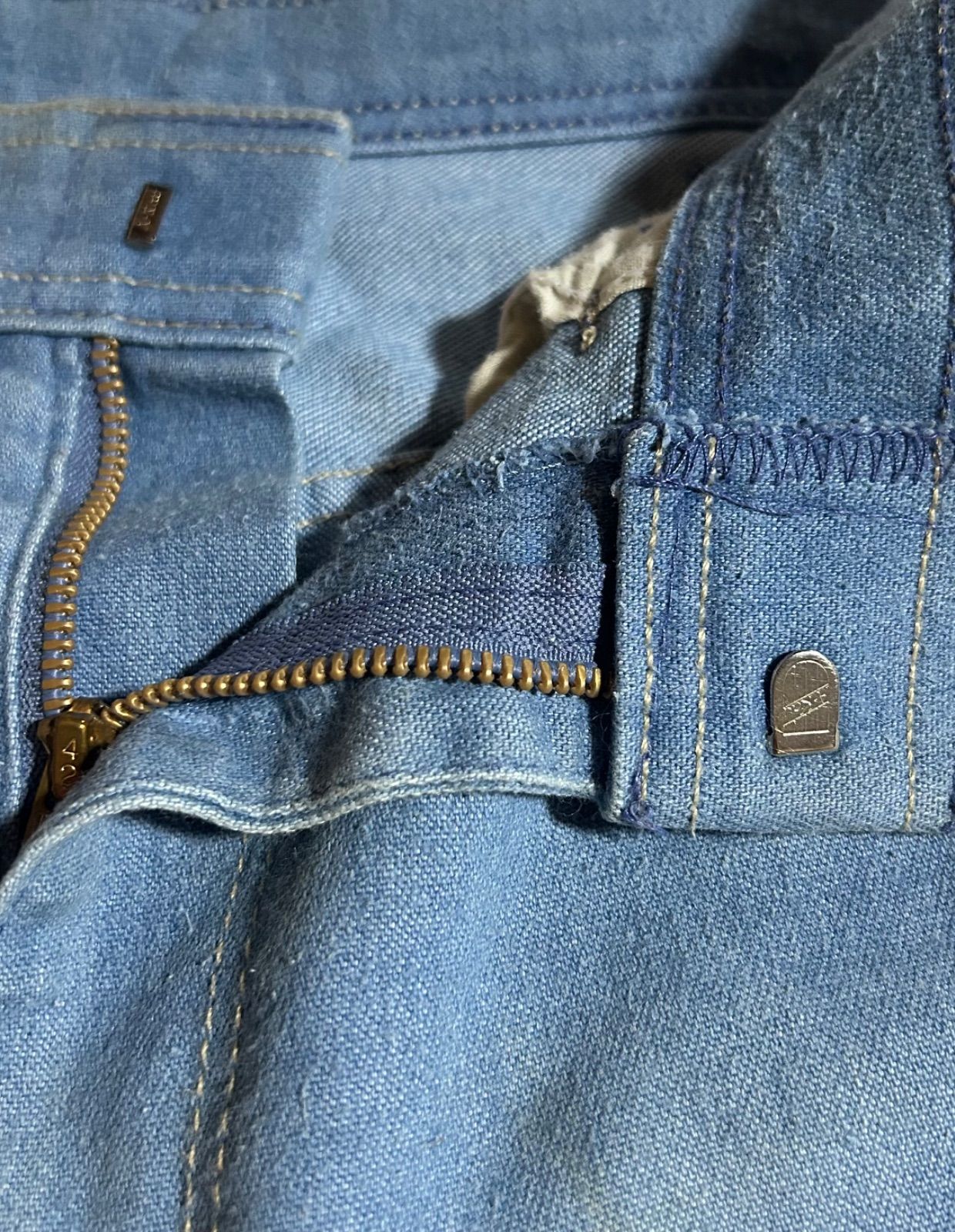 70s//vintage//Sport-abouts//フレア・コットンデニムパンツ//32×30 