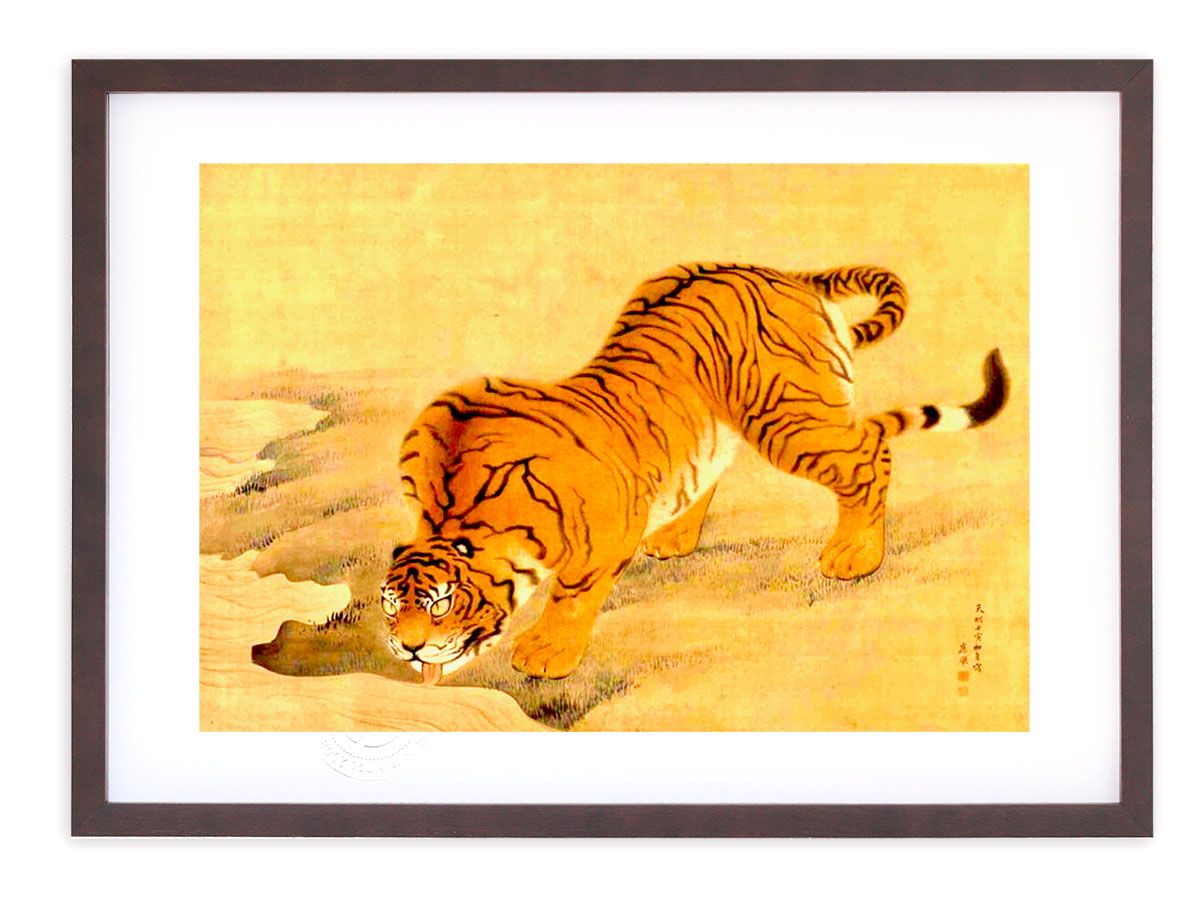 渡辺俊明作 墨彩画 美術絵画 渡辺俊明「椿仏灯」墨彩画 額装 扇面 絵画 C