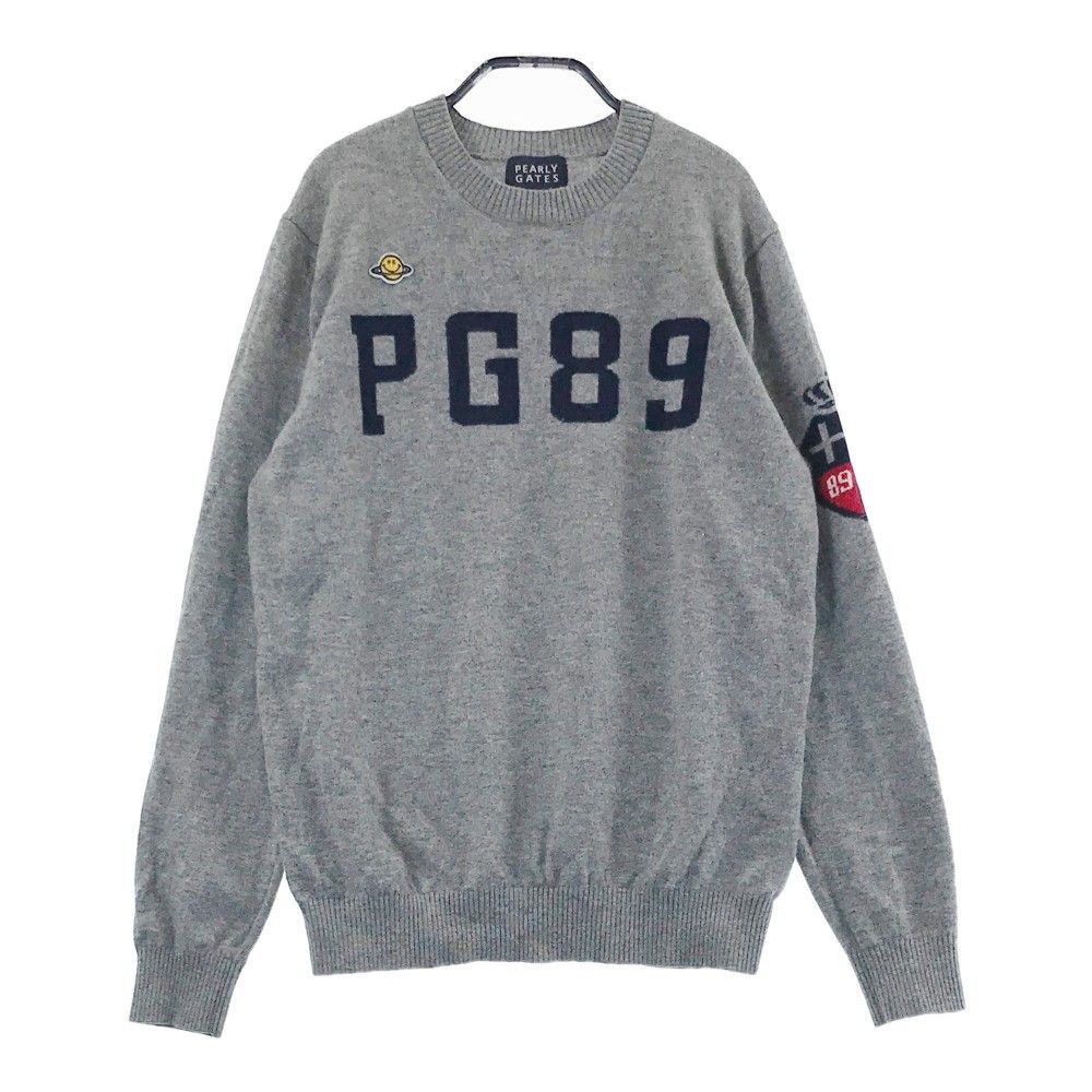 サイズ 5 PEARLY GATES パーリーゲイツ カシミヤ混ニットセーター グレー系 240101434341 ゴルフウェア メンズ ストスト