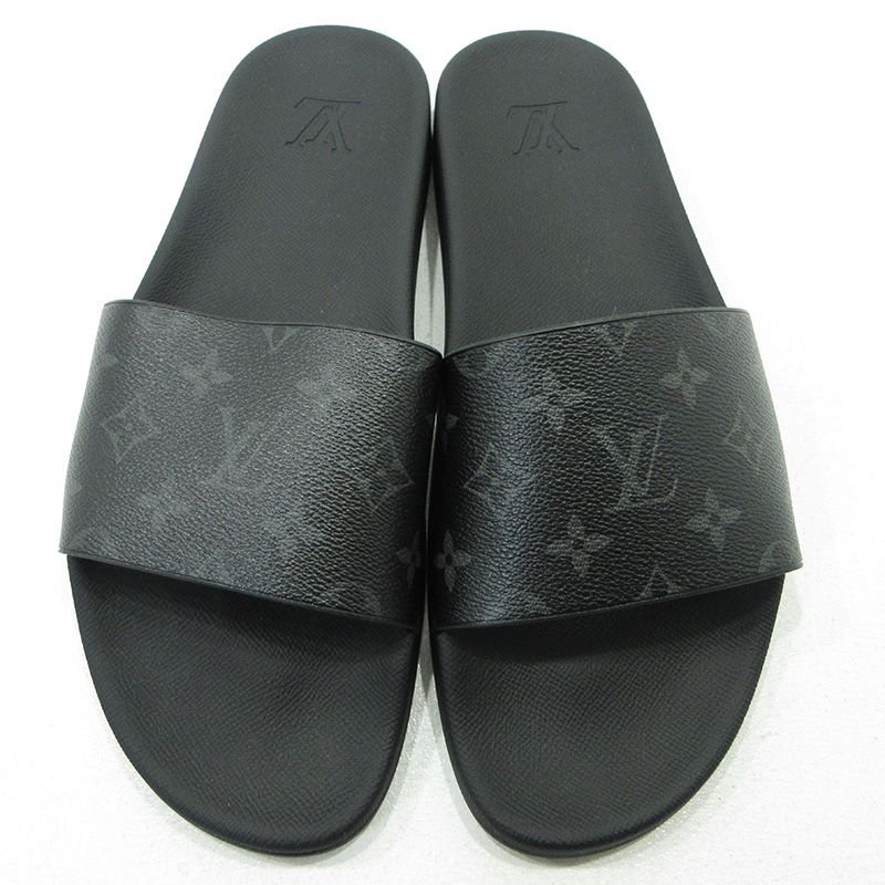 三重本店 LOUIS VUITTON ルイ ヴィトン サンダル ウォーターフロント 1AANNK モノグラム エクリプス ブラック サイズ 10 135