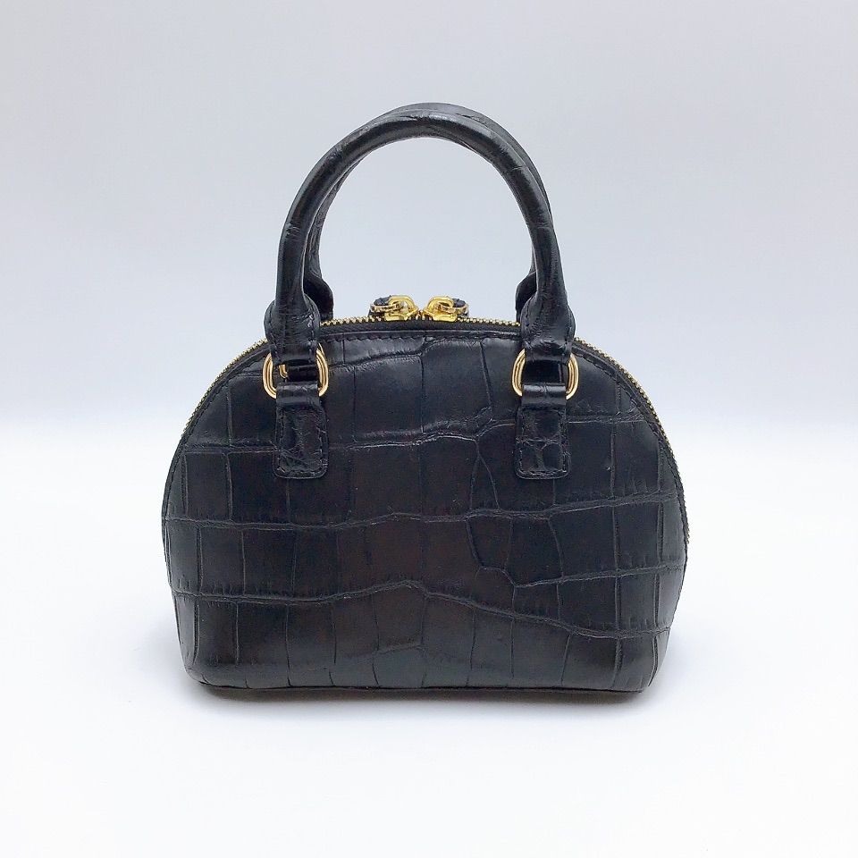 新品☆クロコダイル】2way ハンドバッグ ショルダーバッグ コンパクト  